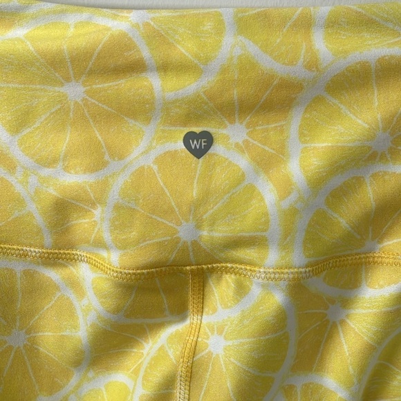 NWOT Wildfox lemon print white yellow sports workout leggings/tights yoga sz S - Picture 7 of 10